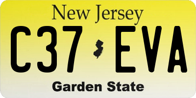 NJ license plate C37EVA