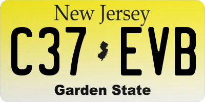 NJ license plate C37EVB