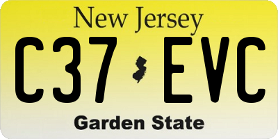 NJ license plate C37EVC
