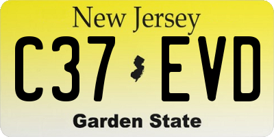 NJ license plate C37EVD