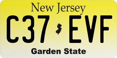 NJ license plate C37EVF