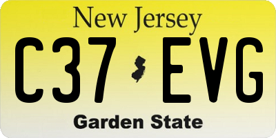 NJ license plate C37EVG