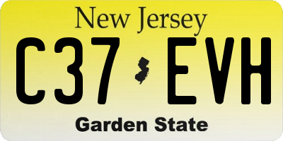 NJ license plate C37EVH