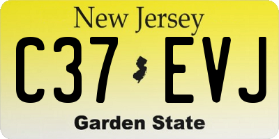 NJ license plate C37EVJ
