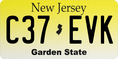 NJ license plate C37EVK