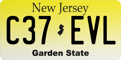 NJ license plate C37EVL