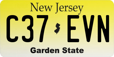 NJ license plate C37EVN