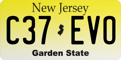 NJ license plate C37EVO