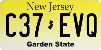 NJ license plate C37EVQ