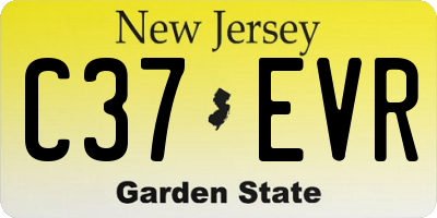 NJ license plate C37EVR