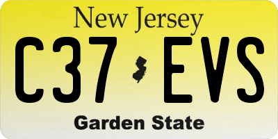 NJ license plate C37EVS