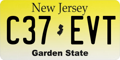 NJ license plate C37EVT