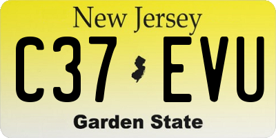 NJ license plate C37EVU