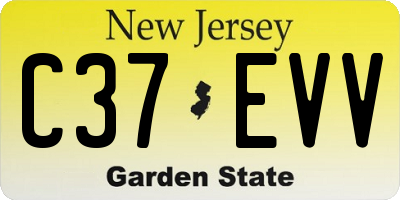 NJ license plate C37EVV