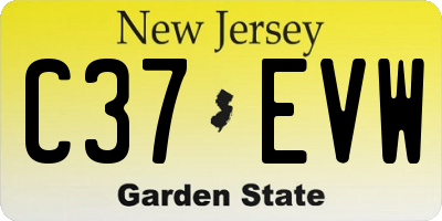 NJ license plate C37EVW