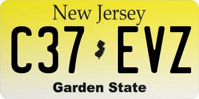 NJ license plate C37EVZ
