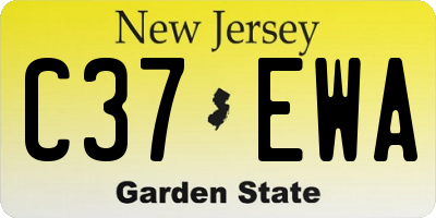 NJ license plate C37EWA