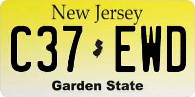 NJ license plate C37EWD