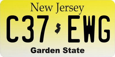 NJ license plate C37EWG