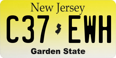NJ license plate C37EWH