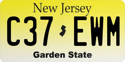 NJ license plate C37EWM
