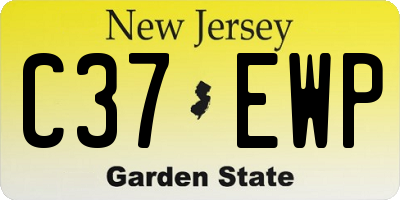 NJ license plate C37EWP