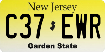 NJ license plate C37EWR