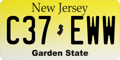 NJ license plate C37EWW