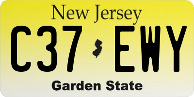 NJ license plate C37EWY