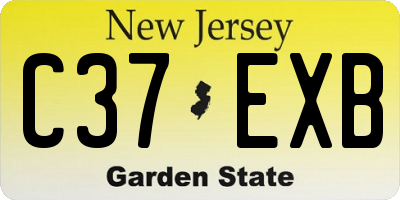 NJ license plate C37EXB