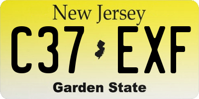 NJ license plate C37EXF