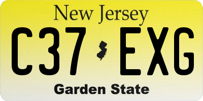 NJ license plate C37EXG