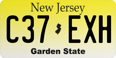 NJ license plate C37EXH