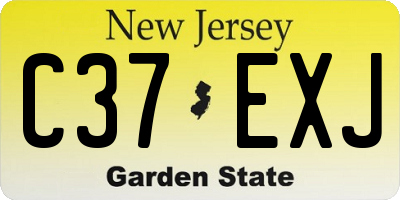NJ license plate C37EXJ