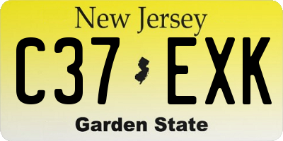 NJ license plate C37EXK