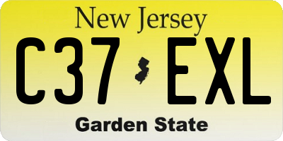 NJ license plate C37EXL
