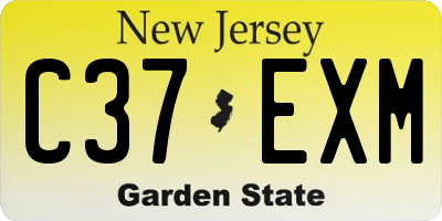 NJ license plate C37EXM
