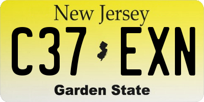 NJ license plate C37EXN