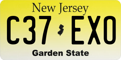 NJ license plate C37EXO