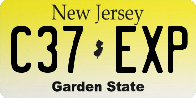 NJ license plate C37EXP