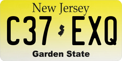 NJ license plate C37EXQ