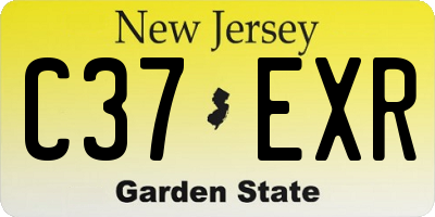 NJ license plate C37EXR