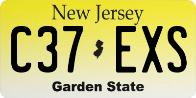 NJ license plate C37EXS
