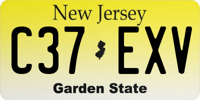NJ license plate C37EXV