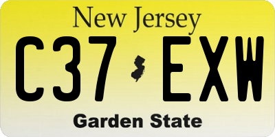 NJ license plate C37EXW