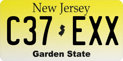 NJ license plate C37EXX