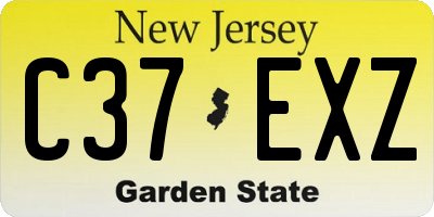 NJ license plate C37EXZ