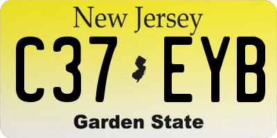 NJ license plate C37EYB