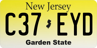 NJ license plate C37EYD