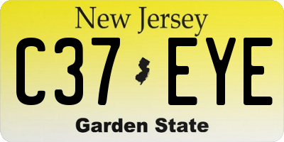 NJ license plate C37EYE